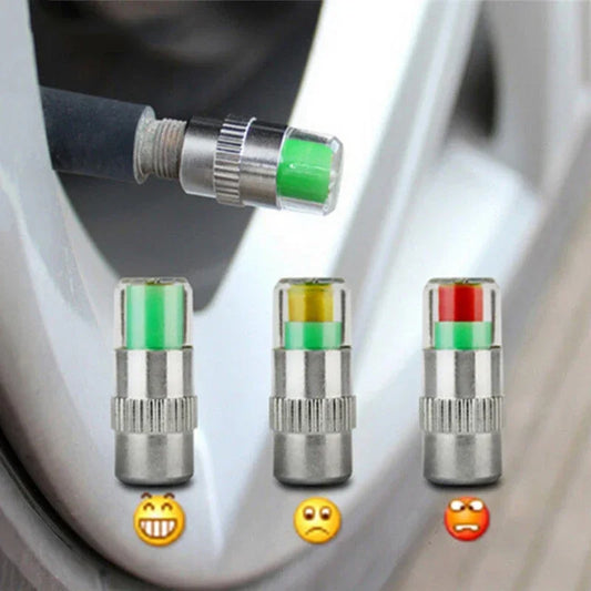 2/4PCS Car Tire Pressure Indicator - External Valve Cap Sensor for Monitoring and  Alerting Tire Pressure