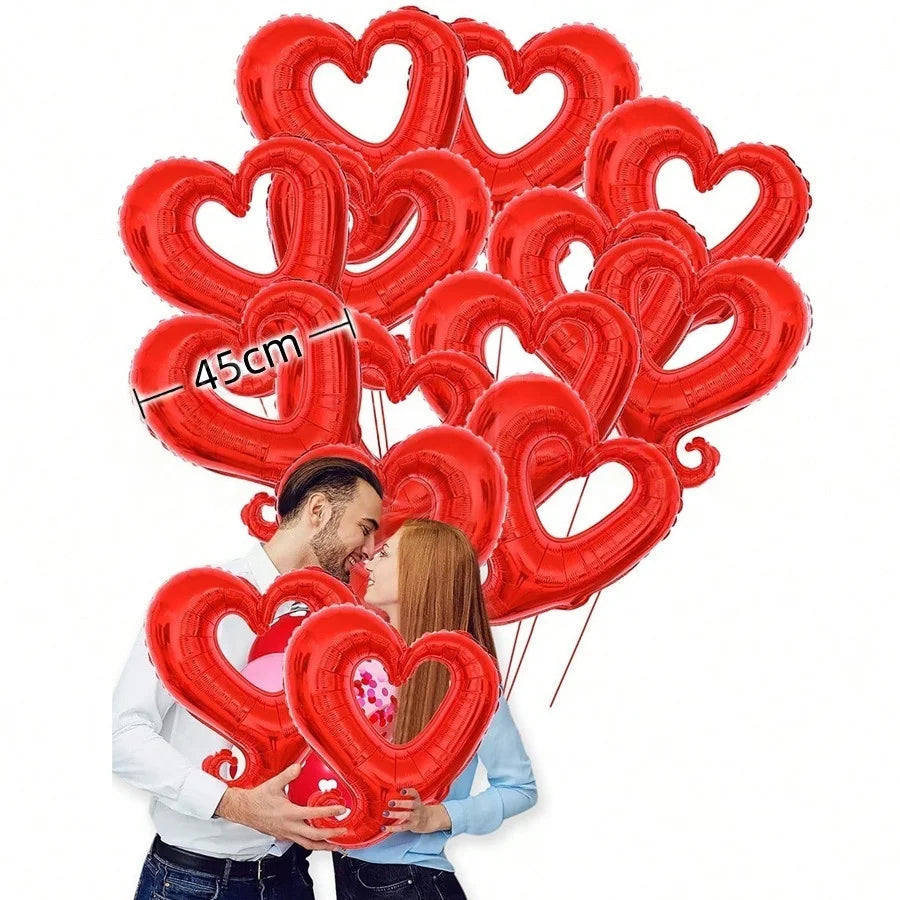 60in Standing Teddy Bear Balloon – Cute Love-Shaped Decoration for Romantic Valentine’s Day, Proposal, Wedding & Birthday Party
