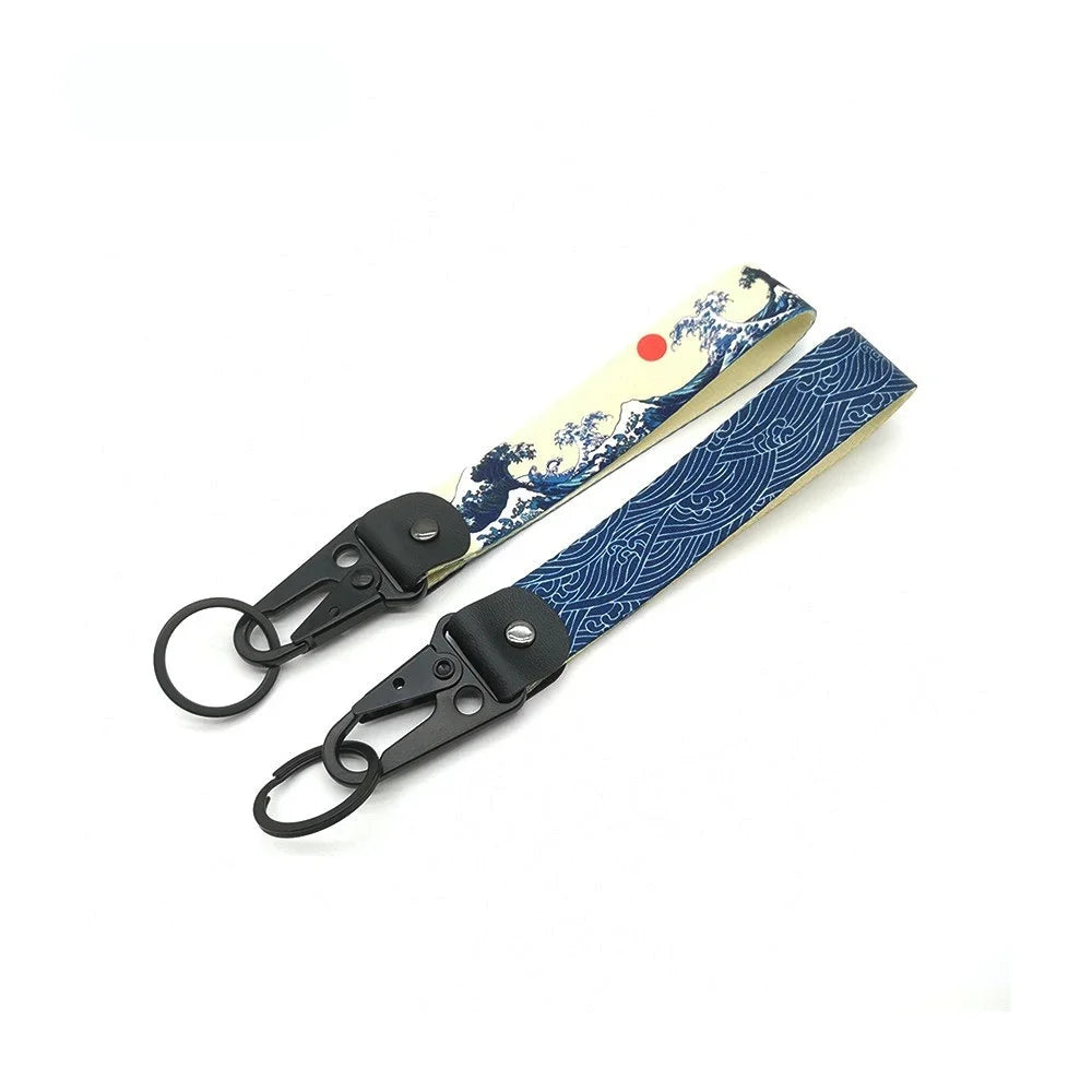 Hokkaido Waves Nylon Keychain Lanyard – JDM Style for Honda, Toyota & Auto Accessories