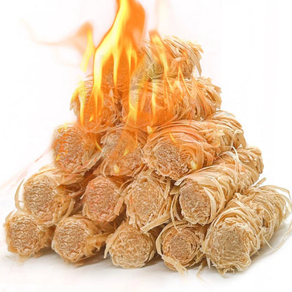 Natural Wood Fire Starters - Waterproof Campfire, BBQ, Grill, Fireplace and Wood Stove Charcoal Starters 30/60pcs