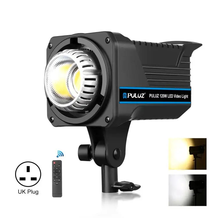 PULUZ 120W Studio Video Light - 220V Dual Color Temperature LED Light with Built-In Cooling & Remote Control