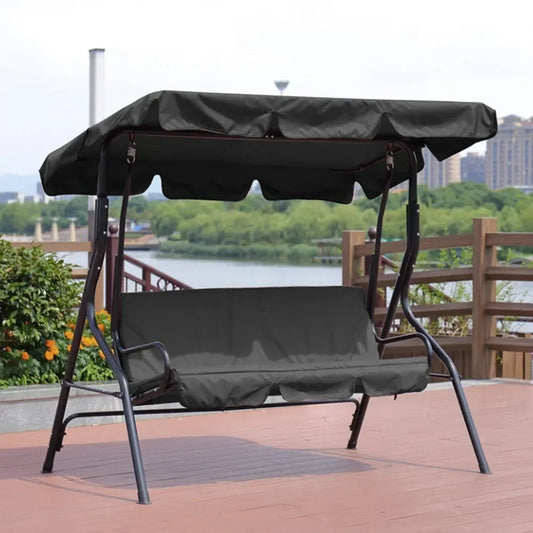 Outdoor Swing Canopy Cover - UV Waterproof 3 Seater Chair Top Replacement Shade for Patio, Yard & Hammock Seats