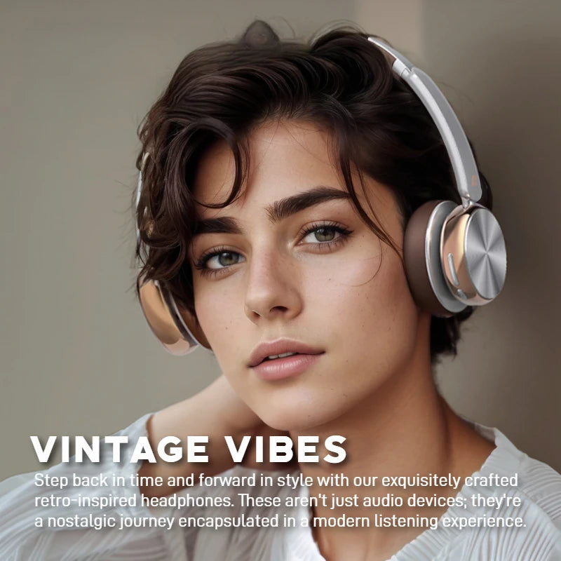 Sansui DT11 ANC Wireless Bluetooth 5.4 Headphones – Over-Ear Retro Earphones with 45dB Noise Reduction & 50H Playtime