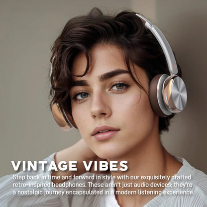 Sansui DT11 ANC Wireless Bluetooth 5.4 Headphones – Over-Ear Retro Earphones with 45dB Noise Reduction & 50H Playtime