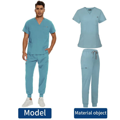 Unisex Medical Scrub Sets - Clinical Uniforms for Men and Women, Doctor, Nurse, Dentist Workwear with Tops and Pants