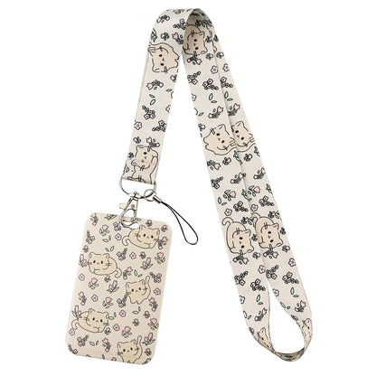 Cartoon Cat Lanyard Keychain – Multifunctional ID Card Badge Holder, Camera USB, Phone Neck Strap Accessories