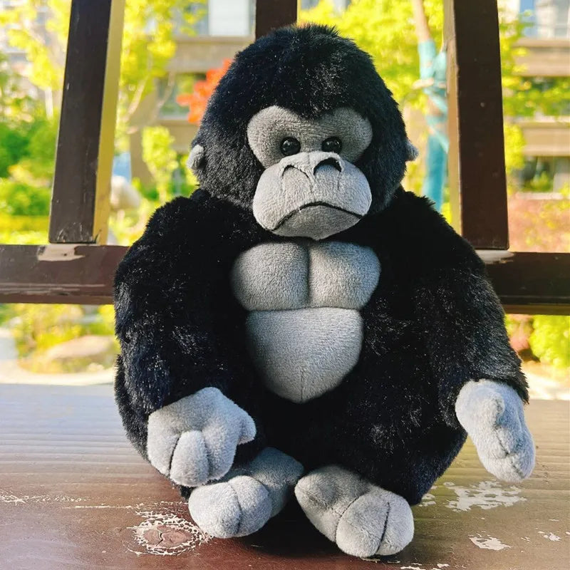 Cartoon Gorilla Plush Toy — Soft Chimpanzee Monkey Stuffed Doll for Room Decor & Birthday Gift