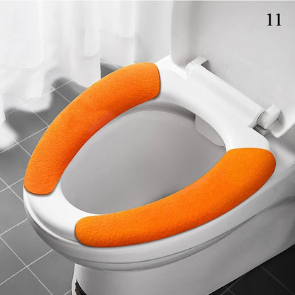 2-Pack Reusable Flannel Toilet Seat Cover Pads – Washable Warm Bathroom Seat Cushion Set