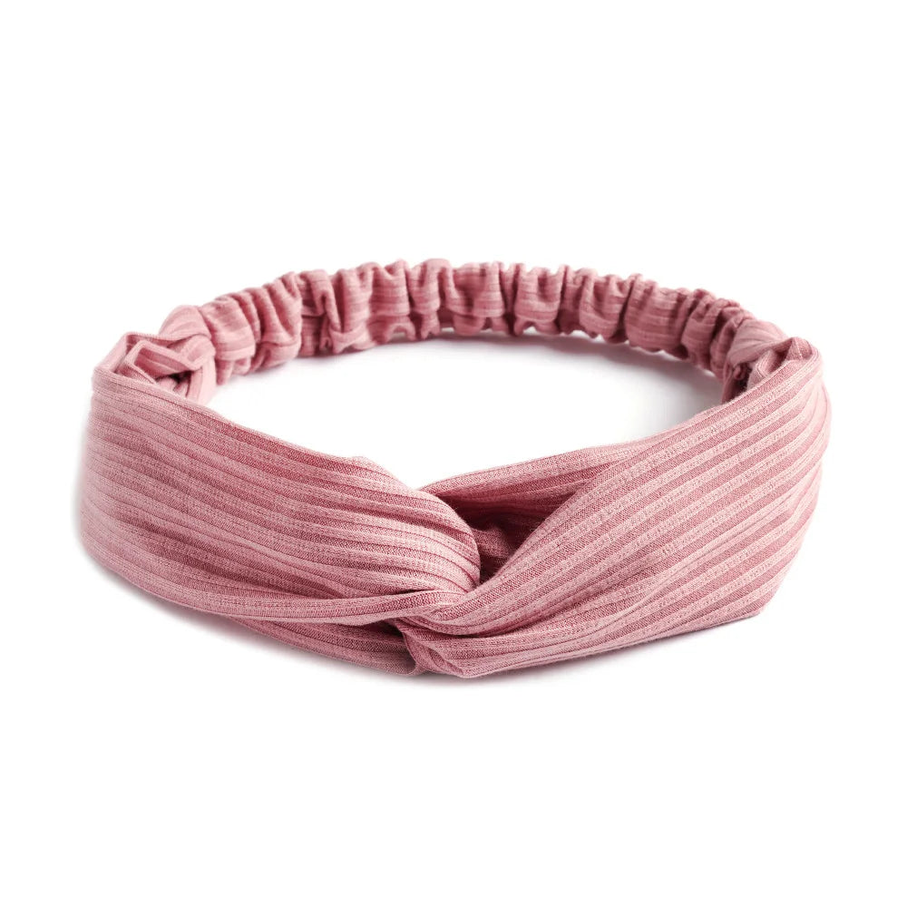 Women Cross Top Knot Headband – Elastic Soft Solid Color Hair Bands, Twisted Knotted Headwrap, Hair Accessories for Girls