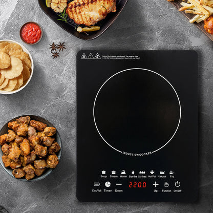 750W Portable Induction Cooktop Burner – Electric Hot Stove with Timer, Warm-keeping & Pre-setting Features for Kitchen & Restaurant