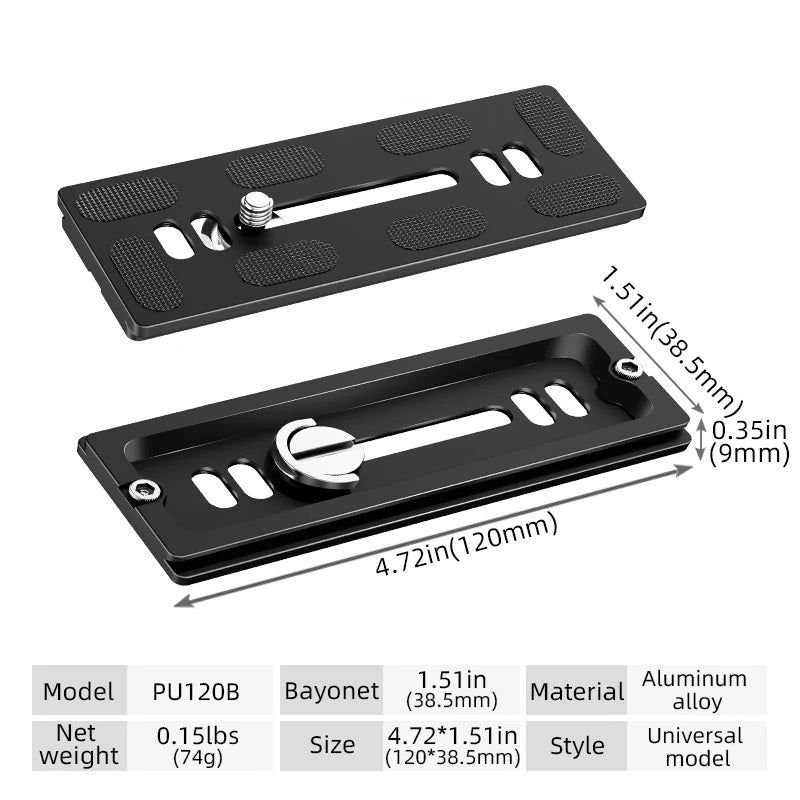 BEXIN Universal Aluminum Alloy Quick Release Plate – 1/4" Screw Tripod Mount Adapter for Arca Swiss & Benro Ball Head Cameras