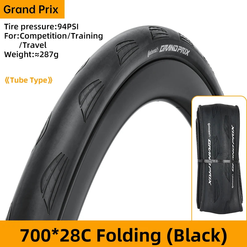 Continental Grand Prix Road Bicycle Tire – 700C Folding Clincher, Tubeless & Tube Options