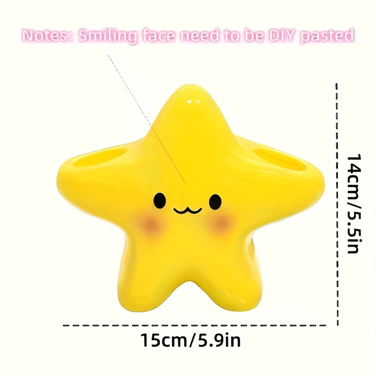 Star-Shaped Toothbrush Holder - Cute Freestanding Bathroom Organizer for Toothbrush & Toothpaste