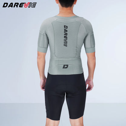 DAREVIE Cycling Set - Gravel Skinsuit with 6 Pockets, 2L+ Capacity & Seamless Anti-Slip Leg Grippers