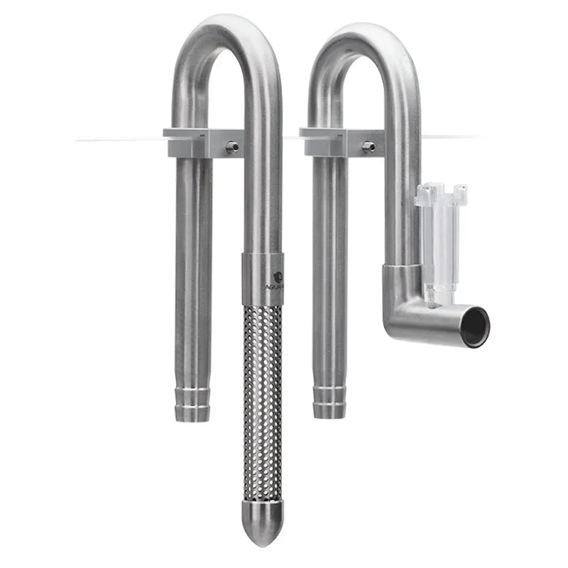 AQUAPRO Mini Stainless Steel Skimmer – Inlet & Outlet Pipes for Aquarium Fish Tanks, Filtro Accessories