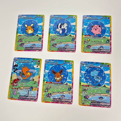 55PCS Holographic Pokémon Cards - Cute Anime DIY Proxy Collection with Eevee & Charizard