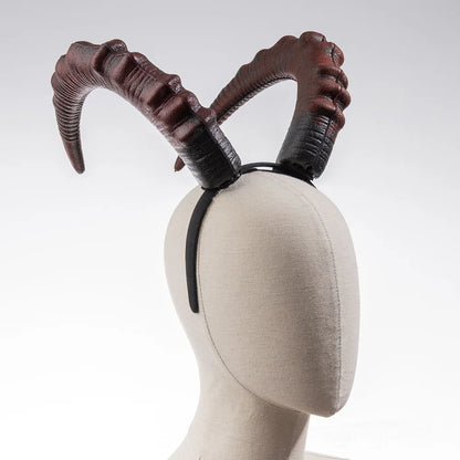 Black & Red Demon Horn Headpiece – Gothic Cosplay Devil Horns for Women, Halloween & Party Costume