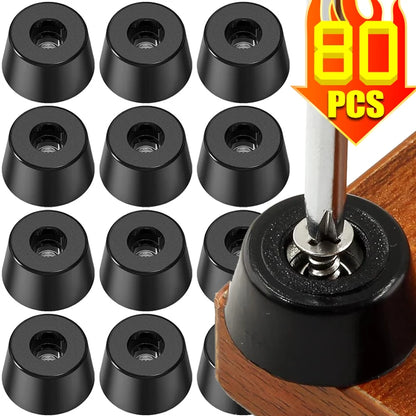 8/80pcs Rubber Furniture Pads - Non-Slip Floor Protectors & Chair Leg Bumper Gaskets for Tables and Cutting Boards