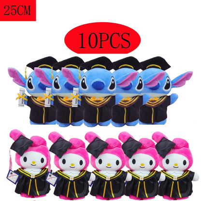 Anime Plush 25cm – Cinnamoroll, My Melody, Kuromi & Hello Kitty Kawaii Soft Stuffed Graduation Doll Gift