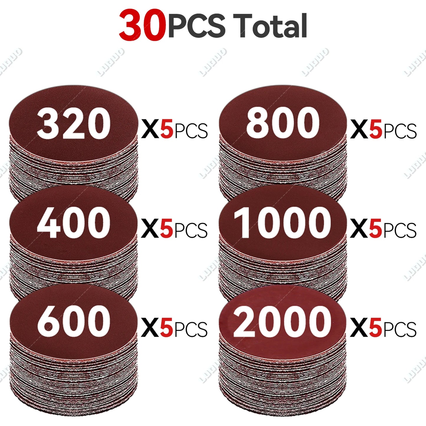3–7 Inch Sandpaper & Polishing Sponge Set 100–5000 Grit – Car Headlight Restoration Buffing Discs for Waxing, Sanding & Polishing
