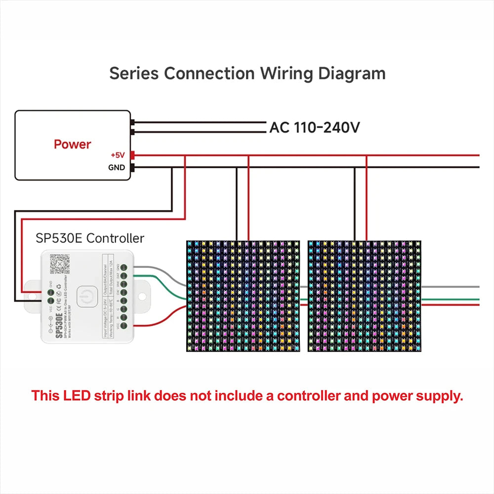 WS2812B RGB LED Pixel Display – 4x12, 8x8, 16x16, 8x32 Individually Addressable, Flexible Programmable 5V Screen
