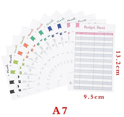 2023 Budget Planner – A7 Cash Envelope Savings Binder with 6 Holes for Financial Management, Loose-Leaf Notebook Organizer