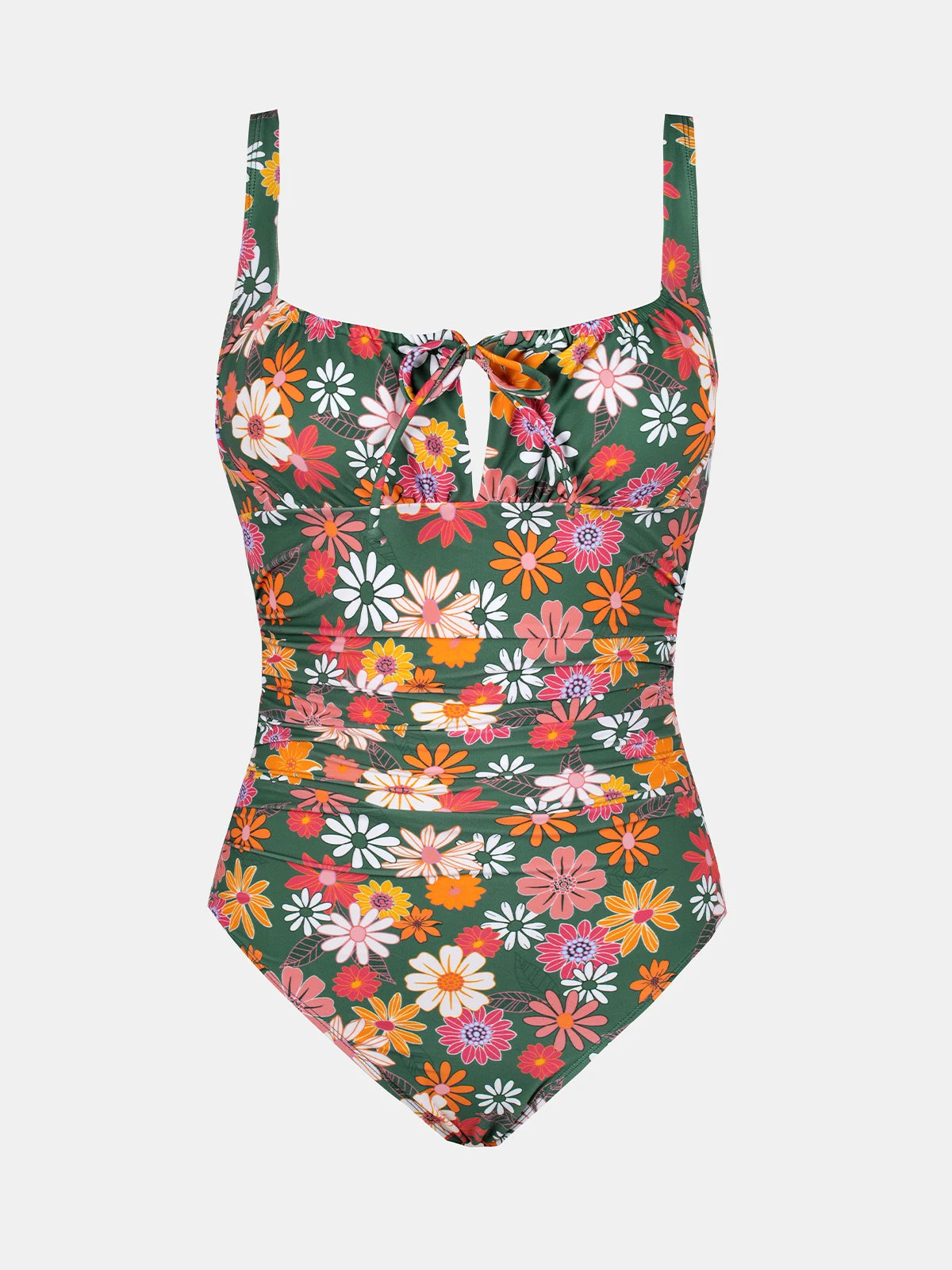 Cupshe Square Neck Drawstring One-Piece Swimsuit – Sexy Back Hook Monokini Beachwear for Women