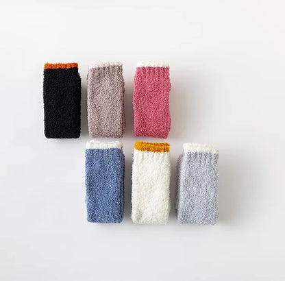 Winter Warm Coral Fleece Thigh High Socks for Women - Plush Over-Knee Long Socks, Soft and Cozy for Home and Sleep