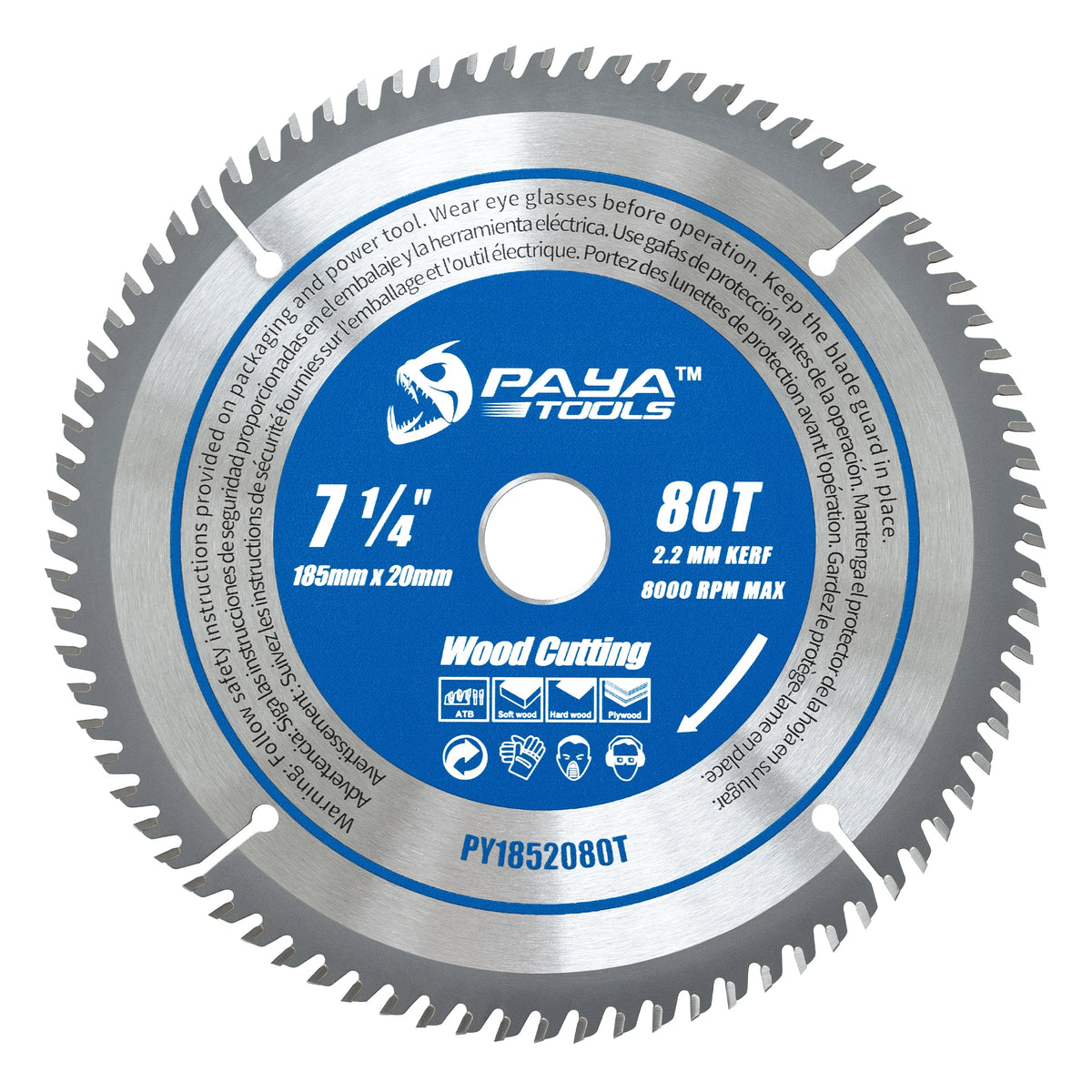 PAYA TCT Circular Saw Blade - ATB Framing Blade for Wood Cutting, TÜV Rheinland Tested & Certified