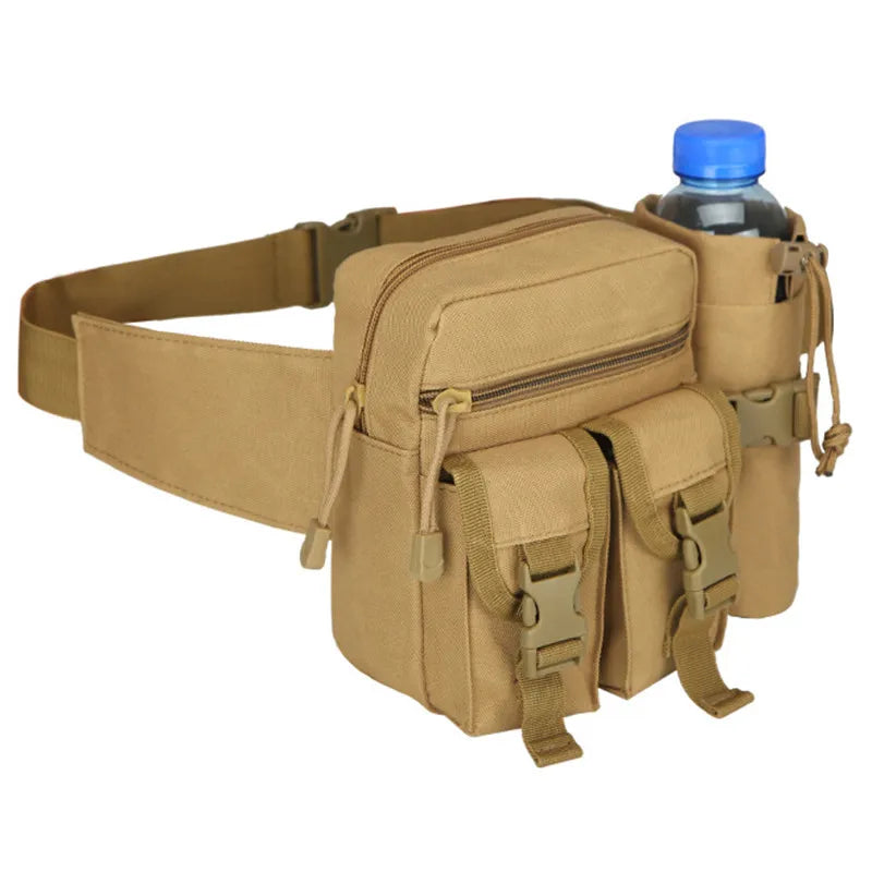 2024 New Tactical Waist Pack: Nylon Hiking Water Bottle and Phone Bag for Outdoor Sports, Hunting, and Climbing