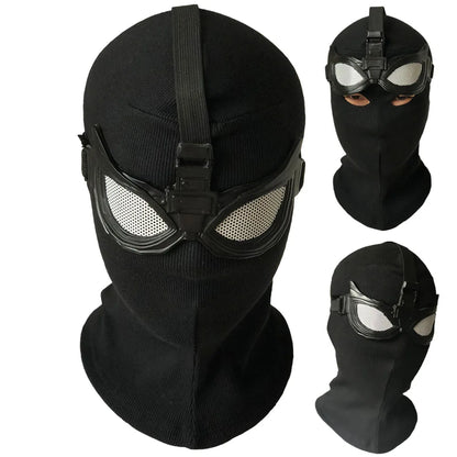 Superhero Spider Mask Cosplay Stealth Suit Helmet – Black Halloween Costume Prop for Masquerade Parties and Roleplay Events