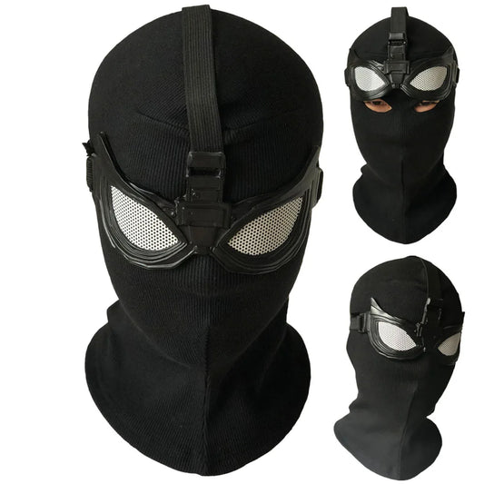 Superhero Spider Mask Cosplay Stealth Suit Helmet – Black Halloween Costume Prop for Masquerade Parties and Roleplay Events