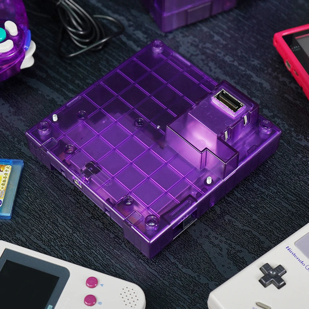 Bitfunx Translucent Base Case – GC Replacement Shell for GBA Gameboy Player Dol-017 NGC Console