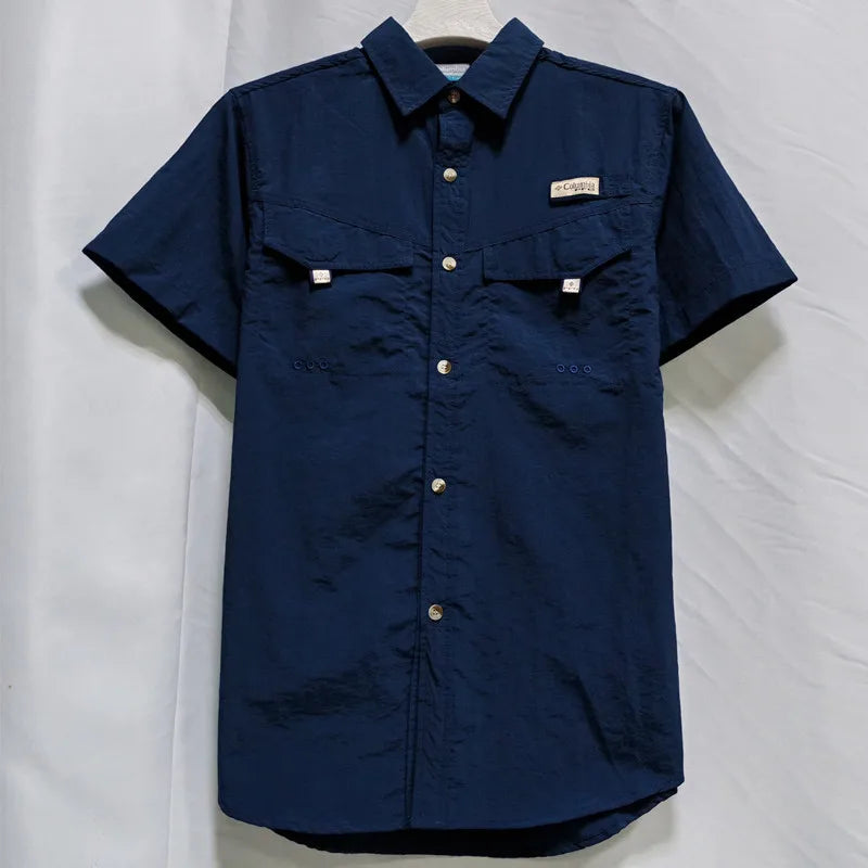 Men’s Short Sleeve Casual Shirt - Stylish Lightweight Fishing & Summer Menswear Top