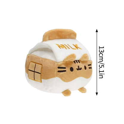 Pusheen Cat Figure and Plush Pillow - Cute Anime Desk Decor, Fluffy Cushion Ornament, Birthday Gift for Cat Lovers and Pusheen Fans