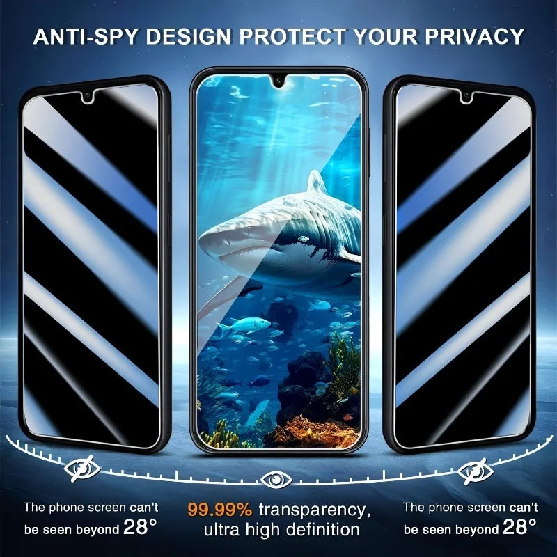 5PCS Privacy Tempered Glass Screen Protector – Anti-Spy Glass for Samsung Galaxy A11–A56 Series Protection