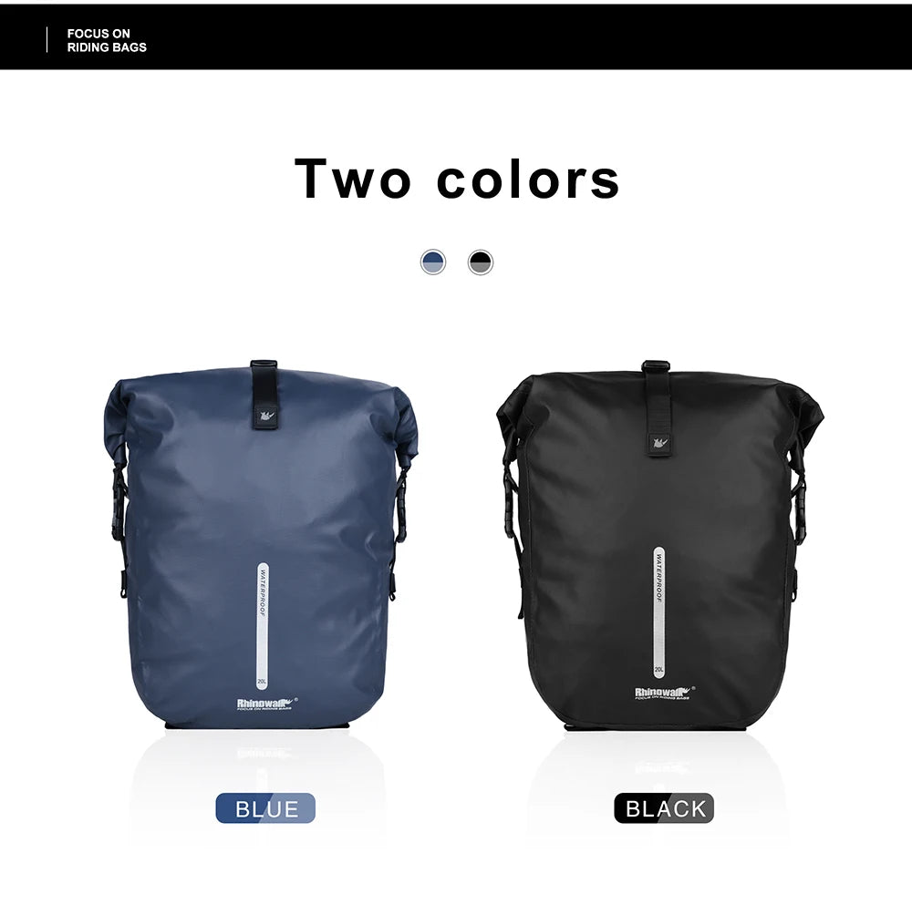 Rhinowalk 20L Bike Pannier Bag — Waterproof Rear Rack Bicycle Shoulder Backpack, Travel & Cycling Accessories