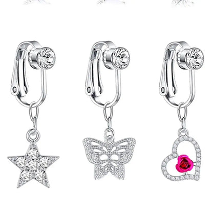 Faux Belly Ring - Non-Piercing Clip-On Navel Button Body Jewelry Belly Piercing Accessory