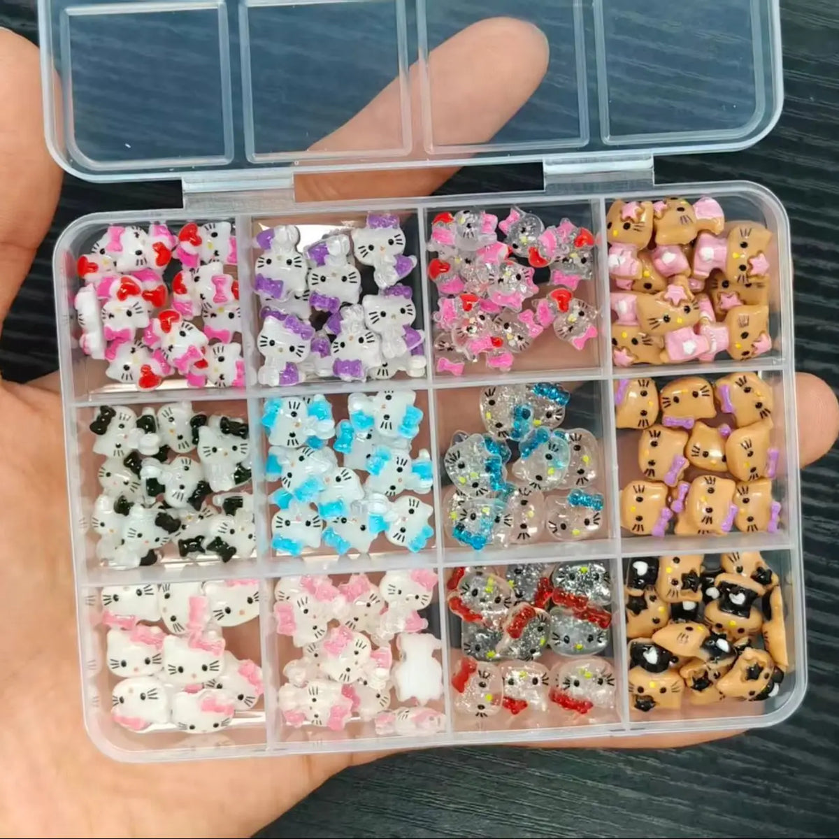 120PCS Sanrio Nail Charms Set - Kuromi, Cinnamoroll, and My Melody Resin Decorations for DIY Manicure Nail Art