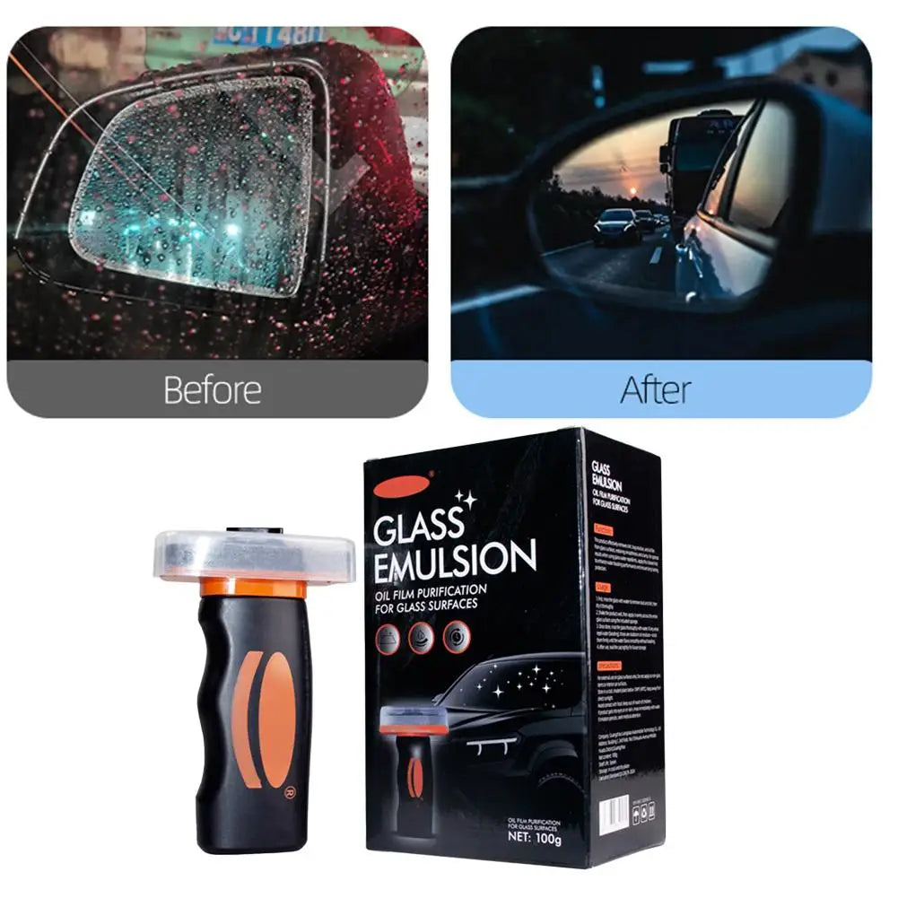 100g Car Windshield Water Repellent - Hydrophobic Glass Cleaner, Anti-Fog and Oil Film Remover for Auto Glass