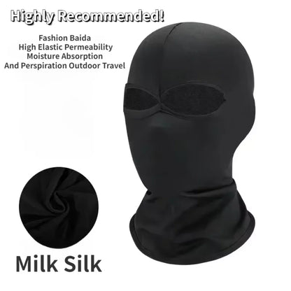 Black Cosplay Full Mask - Breathable Thin Hood Head Cover for Halloween & Costume Parties