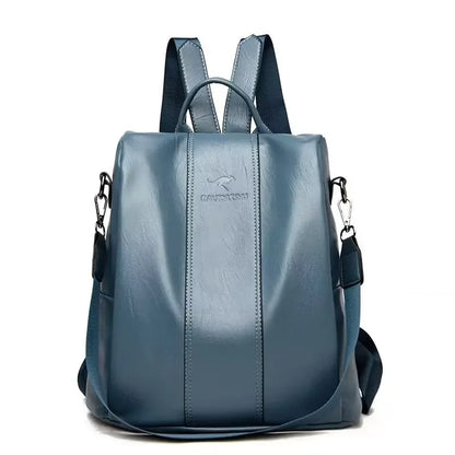 Anti-Theft Leather Backpack for Women - Vintage Shoulder Bag, High Capacity Travel and School Backpack, Mochila Feminina