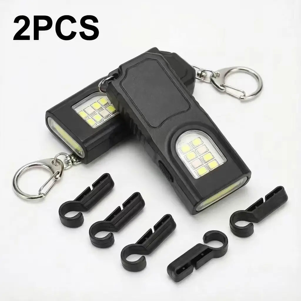 USB Rechargeable Keychain Flashlight - Mini COB Work Light for Camping, Walking & Everyday Carry