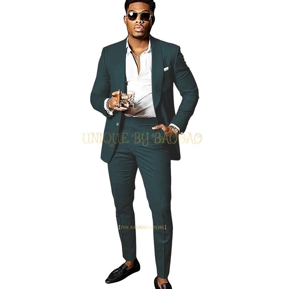 Men's Brown 2 Piece Suit - Shawl Collar Single Breasted Tuxedo Blazer & Pants Set For Wedding, Business & Formal Events
