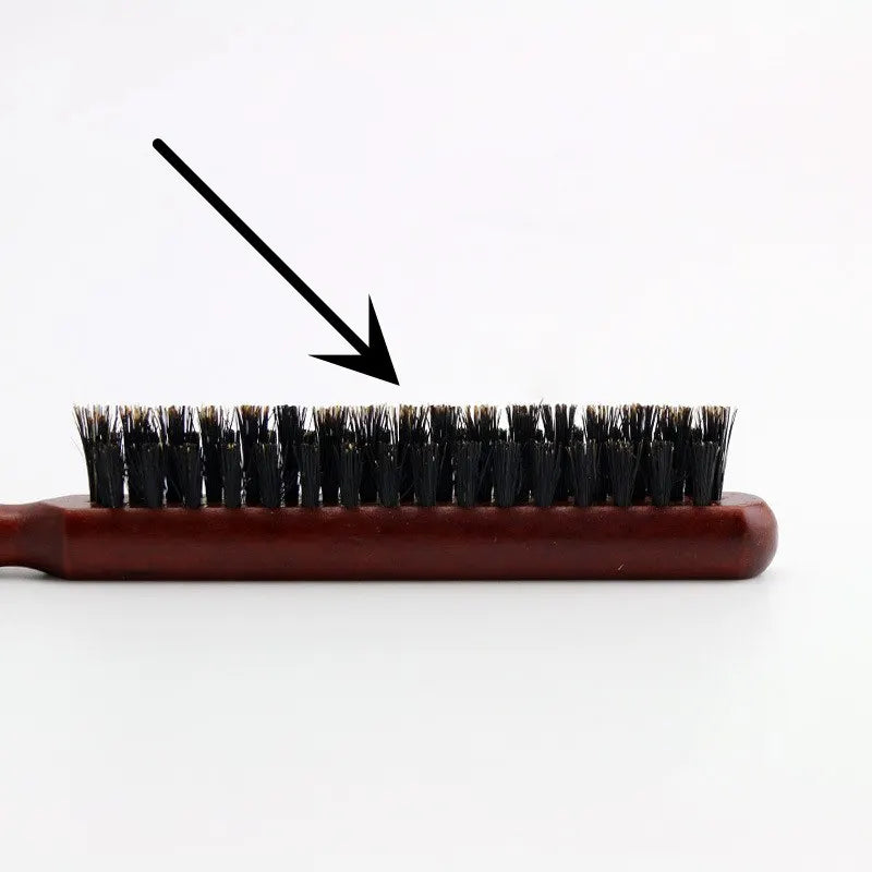 Professional Salon Teasing Brush – Boar Bristle Wood Slim Comb for Backcombing, Hair Extensions & DIY Styling