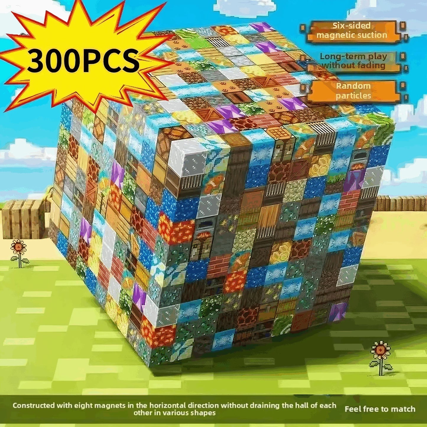 2025 DIY Magnetic Building Blocks – 10-300pcs Mini Puzzle Set for Kids Birthday Gifts