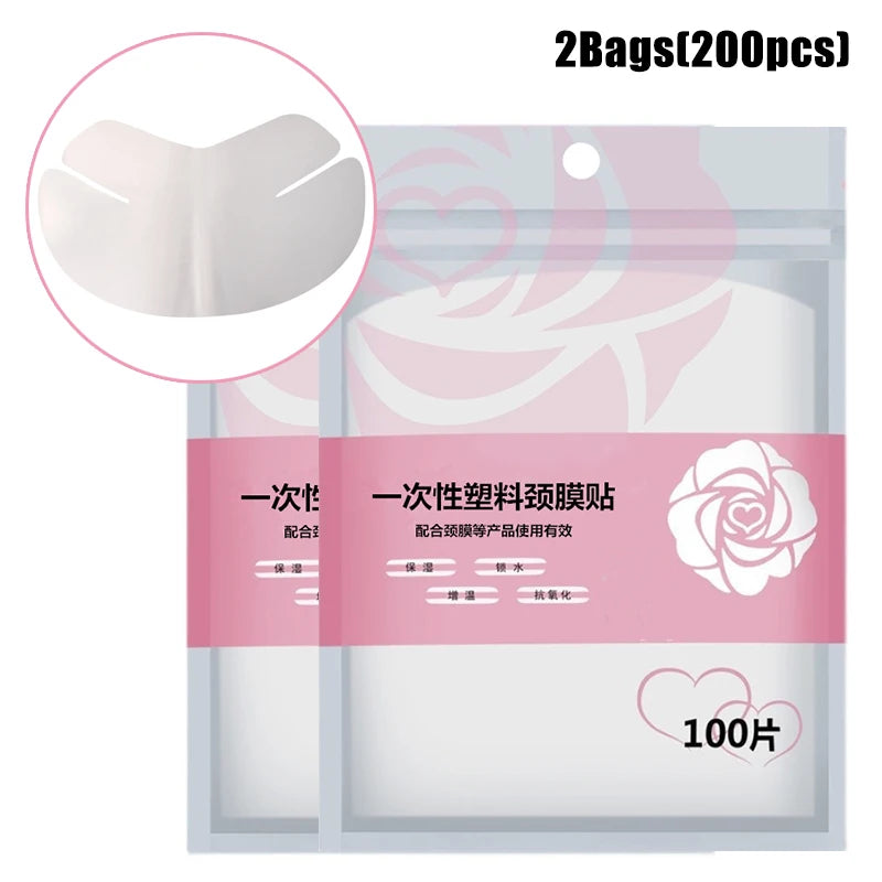 Disposable Full Face & Neck Beauty Wraps - 100/500pcs Transparent Plastic Film Mask Covers