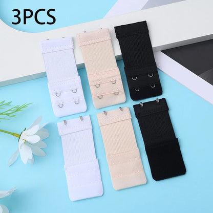 3PCS 2-Hook Bra Extender Set – Elastic Adjustable Extension Straps for Women’s Bras & Underwear