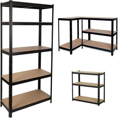 60"x28"x12" Heavy Duty 5-Tier Metal Storage Shelf Unit – Boltless Design, Easy to Assemble
