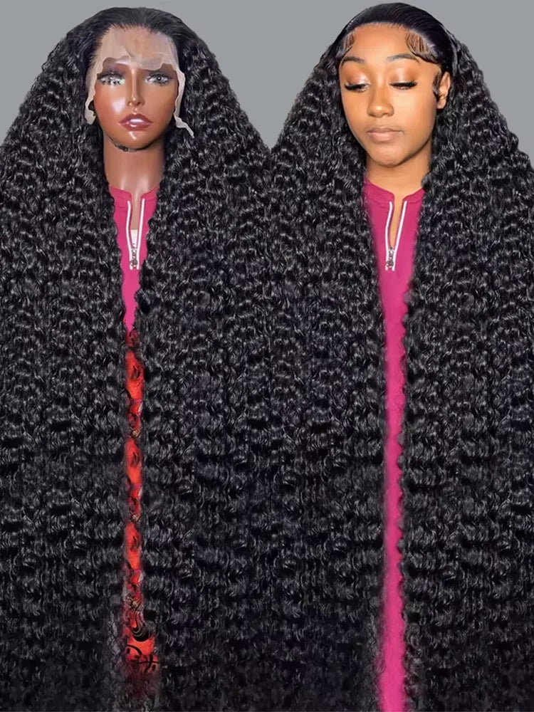 40-50 Inch Deep Wave Lace Front Wig – 13x6 & 13x4 Full Lace Frontal, 200% Remy Human Hair for Black Women